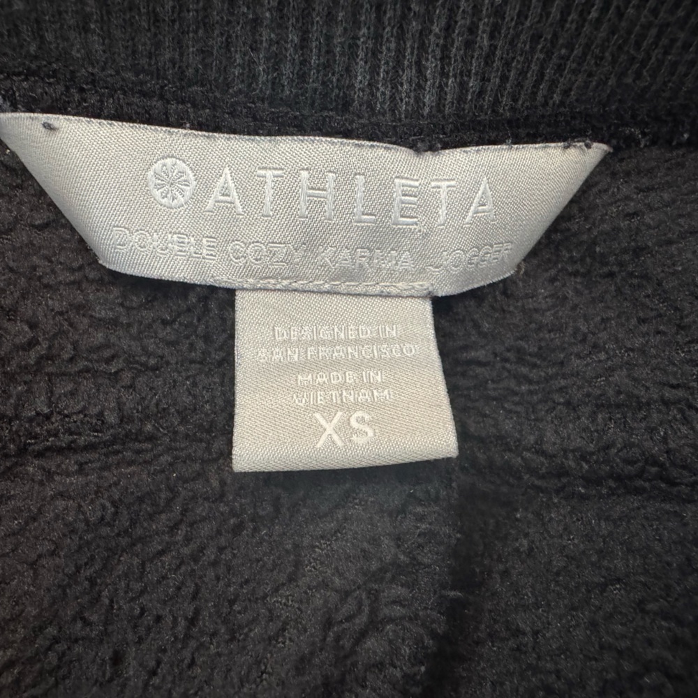 Athleta Double Cozy Karma Jogger Pant BLACK Size XS Soft Warm Pockets - Picture 4 of 12